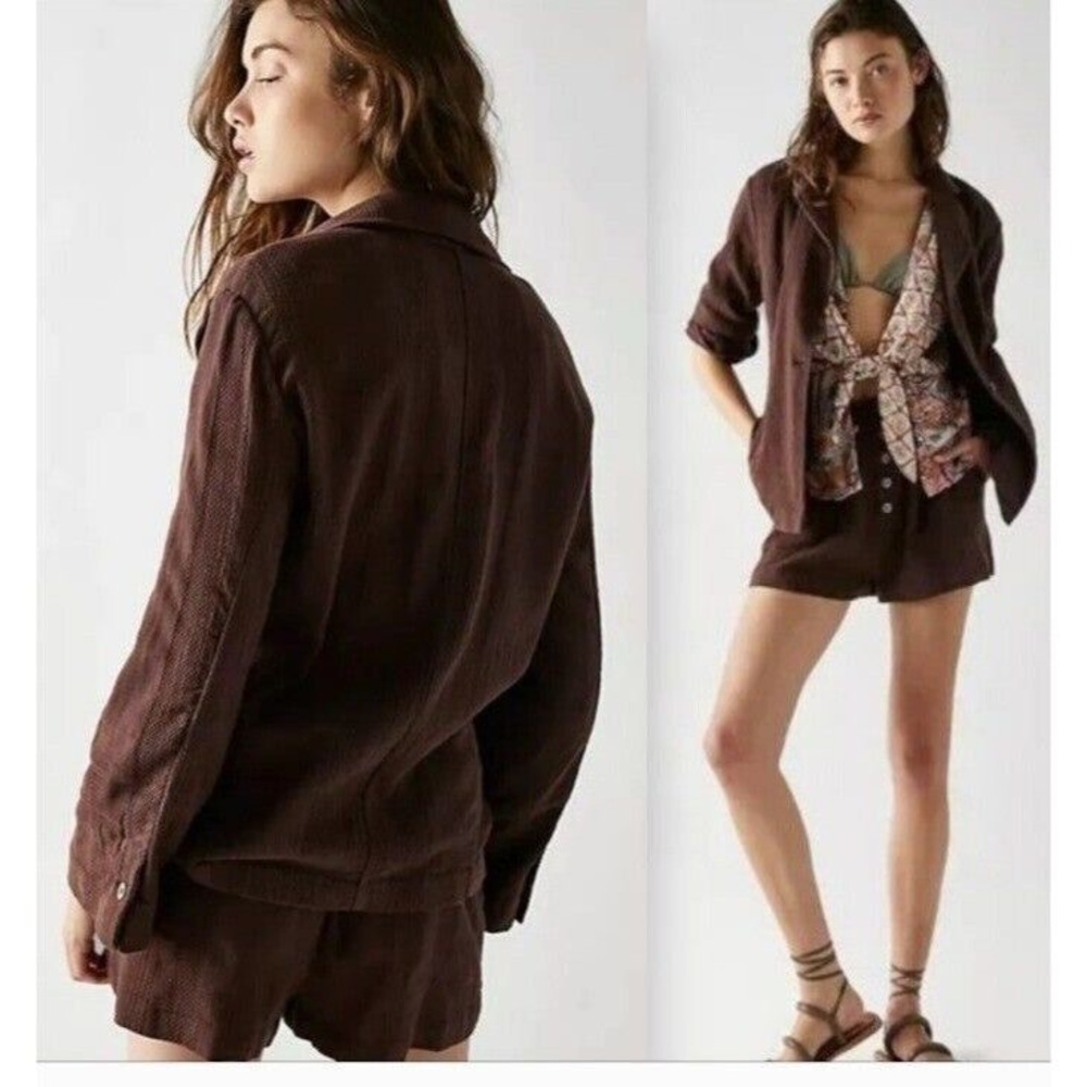Free People S brown lightweight blazer